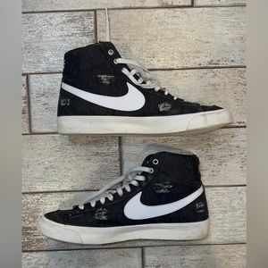 Nike Blazer Mid '77 VNTG Cleveland Rocks Denim Flames Fire DQ7635-001 sz 10.5M